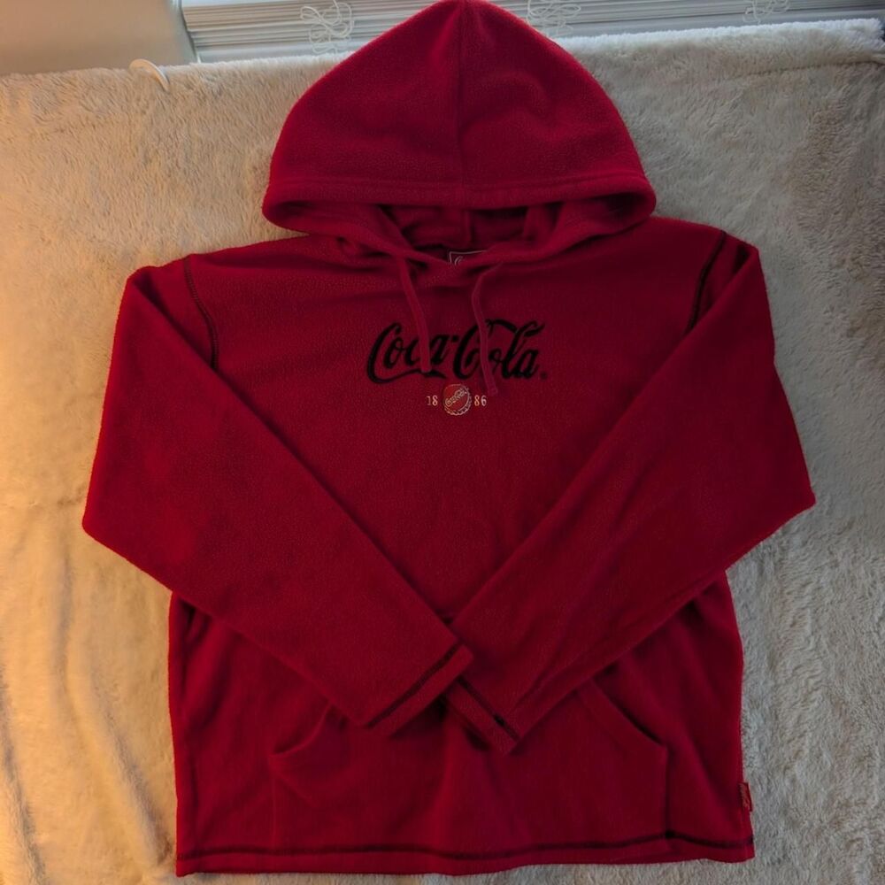 Coca-cola Women's Red and Burgundy Hoodie